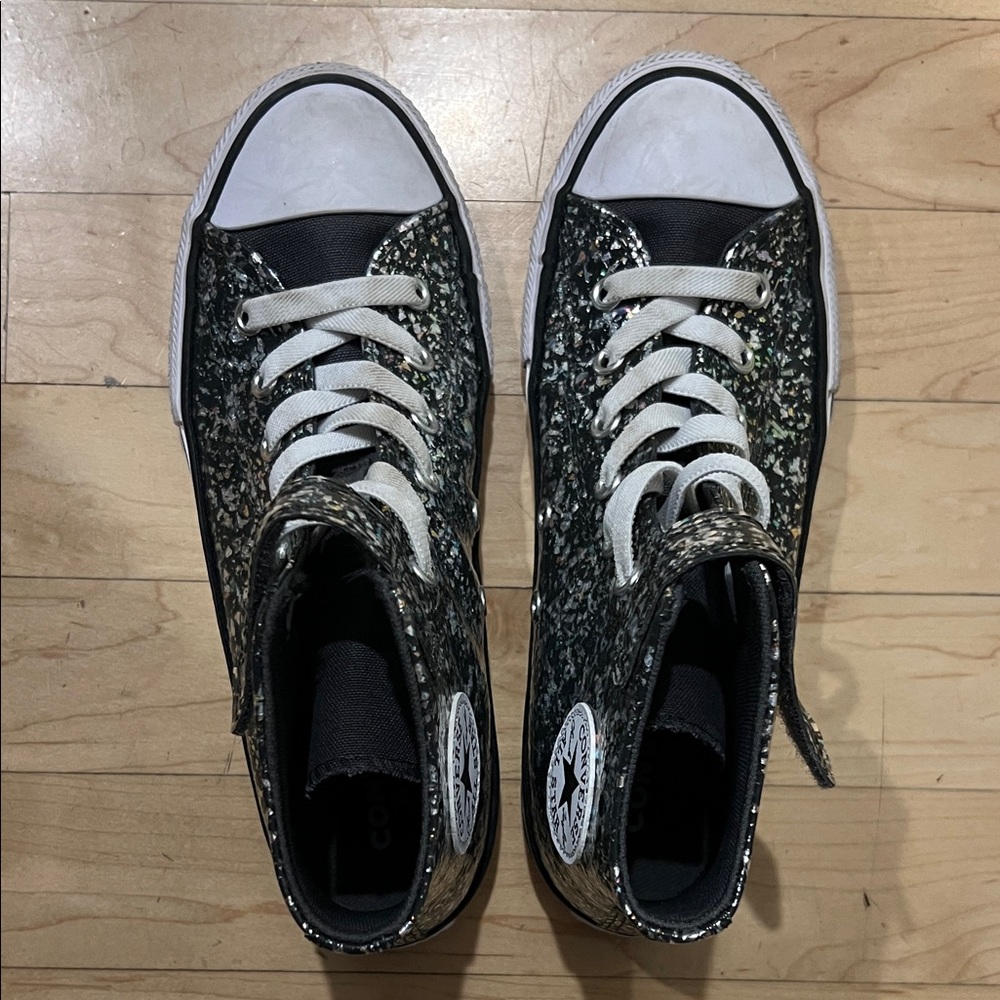 Converse Kids Glitter Black High-Top Sneakers